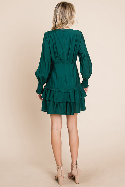Tiered Hem Button Down Smocked Sleeve Dress | Apparel | Kitchen + Metal
