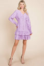 Tiered Hem Button Down Smocked Sleeve Dress | Apparel | Kitchen + Metal