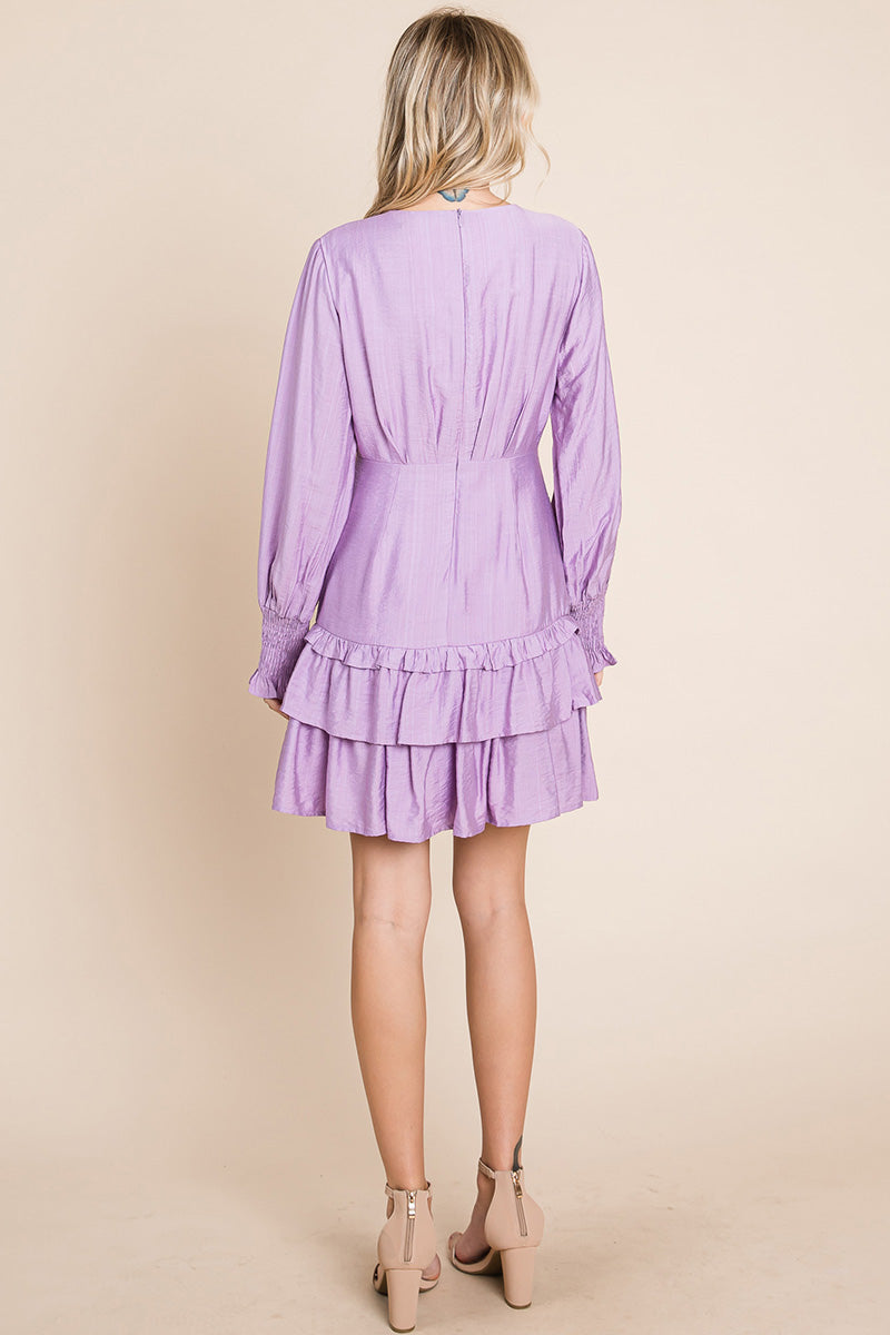 Tiered Hem Button Down Smocked Sleeve Dress | Apparel | Kitchen + Metal