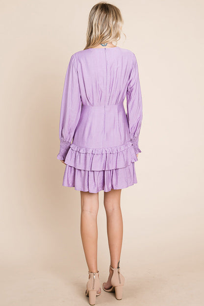 Tiered Hem Button Down Smocked Sleeve Dress | Apparel | Kitchen + Metal