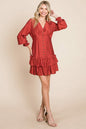 Tiered Hem Button Down Smocked Sleeve Dress | Apparel | Kitchen + Metal