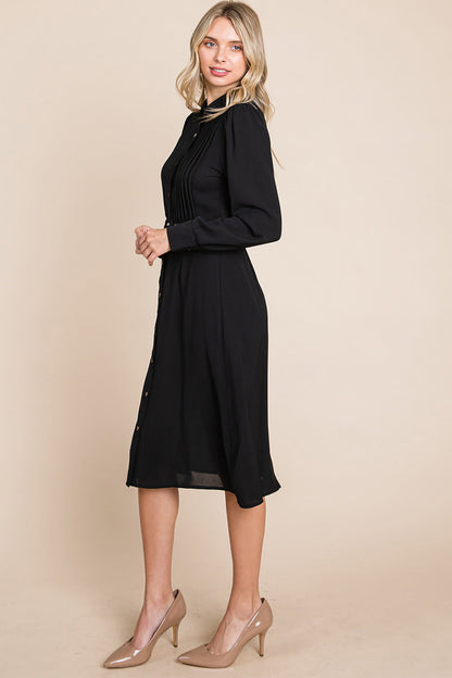 Pintucked Front Button Down Shirtdress with Belt | Apparel | Kitchen + Metal