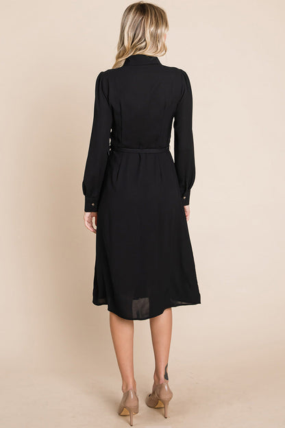 Pintucked Front Button Down Shirtdress with Belt | Apparel | Kitchen + Metal