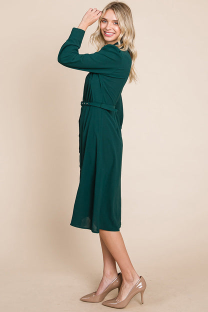 Pintucked Front Button Down Shirtdress with Belt | Apparel | Kitchen + Metal