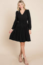 Long Sleeve Tiered Waist String Ruched Dress | Apparel | Kitchen + Metal