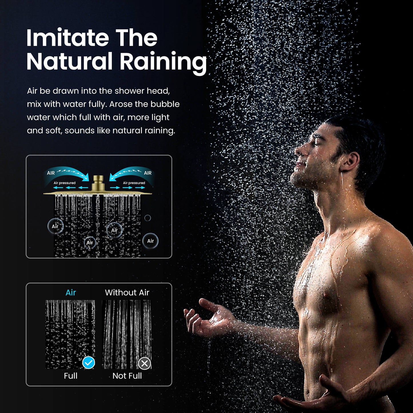Halo 10" Metal Rain Shower Head 2mm Ultra Thin Profile