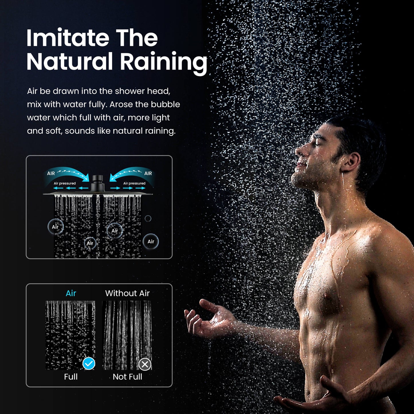 Halo 10" Metal Rain Shower Head 2mm Ultra Thin Profile