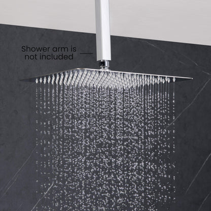 Quadra 12" Metal Rain Shower Head 2mm Ultra Thin Profile