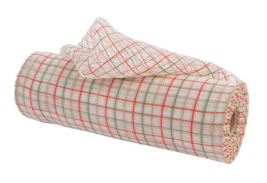 10.25"X10YD FINE WEAVE FAUX JUTE CHECK CREAM/NATURAL/ORANGE/MOSS