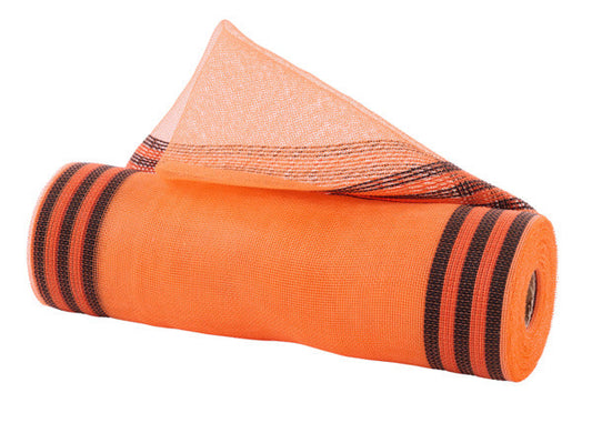 10.25"X10YD FINE WEAVE BORDER STRIPE ORANGE/BLACK