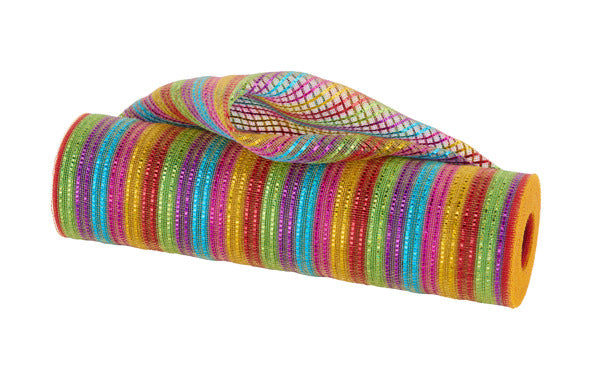 10.25"X10YD FINE WEAVE WIDE FOIL STRIPE LASER MULTI BRIGHT