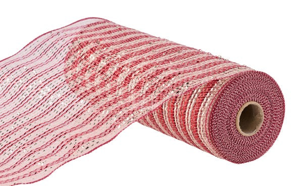 10.25"X10YD WIDE FOIL MESH RED/CHAMPAGNE/ROSE