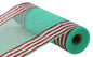 10.25"X10YD MATTE/FAUX JUTE BORDER MESH MINT/RED/WHITE