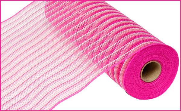 10.25"X10YD POLY/FAUX JUTE MESH HOT PINK/CREAM