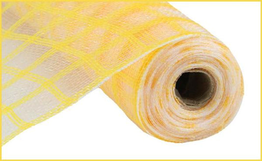10.25"X10YD FAUX JUTE CHECK MESH YELLOW