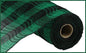 10.25"X10YD FAUX JUTE/PP SMALL CHECK BLACK/EMERALD GREEN
