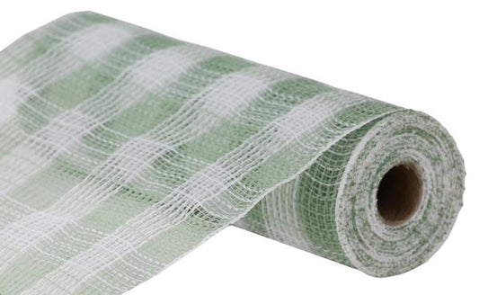 10.25"X10YD FAUX JUTE/PP SMALL CHECK SAGE/WHITE