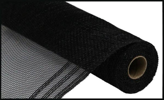 10.25"X10YD FAUX JUTE/PP/BORDER STRIPE BLACK