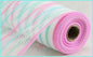 10.25"X10YD FAUX JUTE STRIPE MESH LT BLUE/MINT/LT PINK/WHT