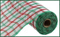 10.25"X10YD FAUX JUTE CHECK MESH WHITE/RED/EMERALD