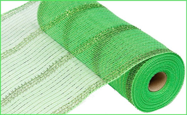 10.25"X10YD WIDE TINSEL/PP/FOIL MESH LIME GREEN