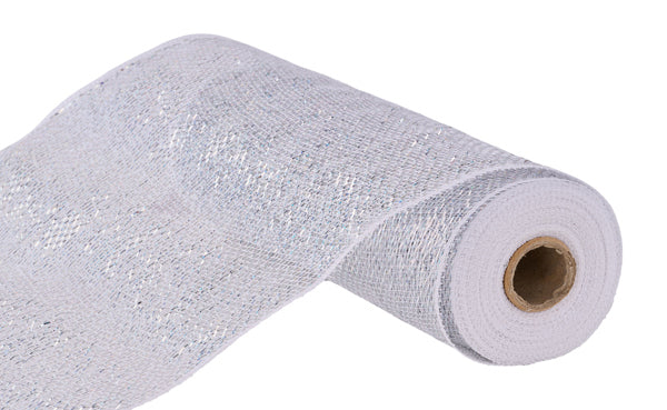 10.5"X10YD THIN LASER FOIL MESH WHITE/SILVER