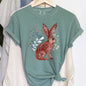 Rabbit, Folk Art, Scandinavian, Winter, Christmas, Comfort Colors Tshirt