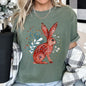 Rabbit, Folk Art, Scandinavian, Winter, Christmas, Comfort Colors Tshirt