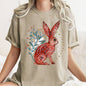 Rabbit, Folk Art, Scandinavian, Winter, Christmas, Comfort Colors Tshirt