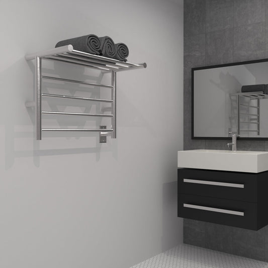 Radiant Shelf Hardwired + Plug-in Combo 8 Bar Towel Warmer