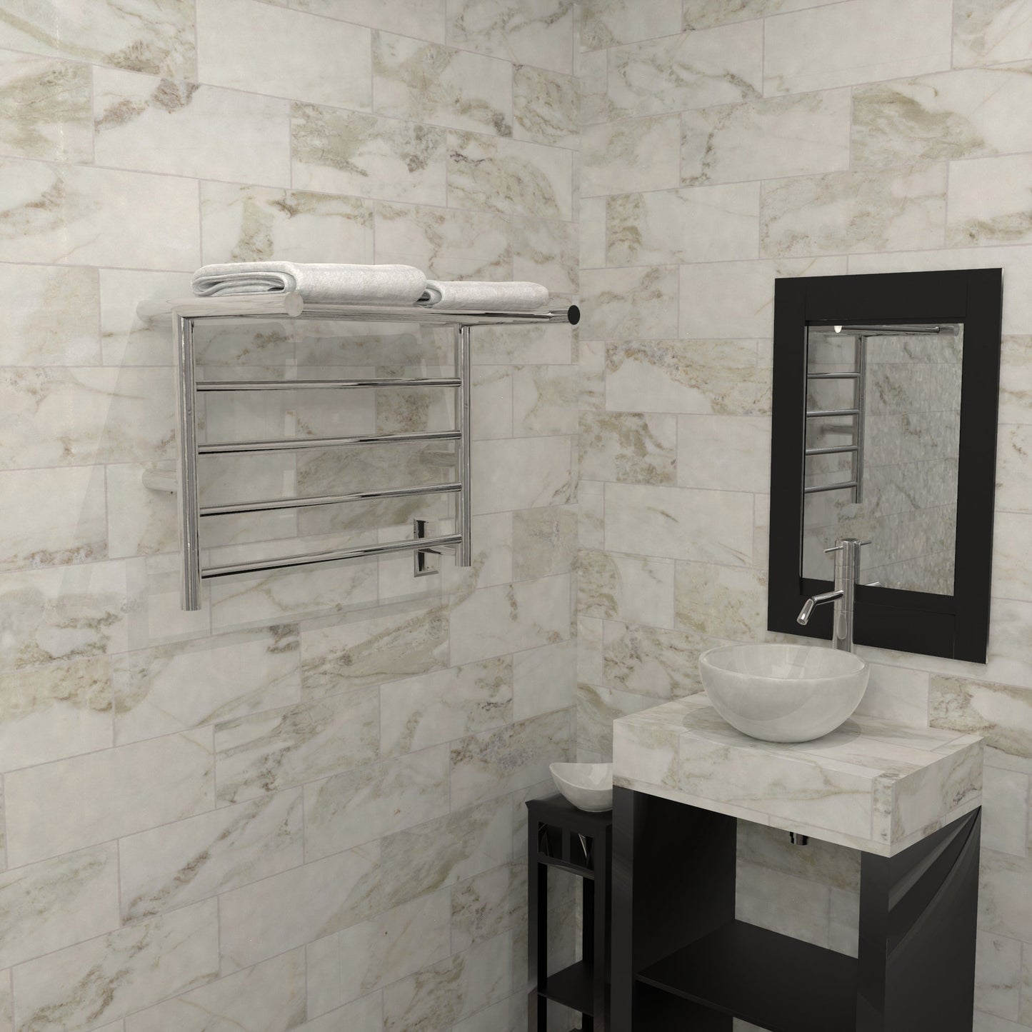 Radiant Shelf Hardwired + Plug-in Combo 8 Bar Towel Warmer