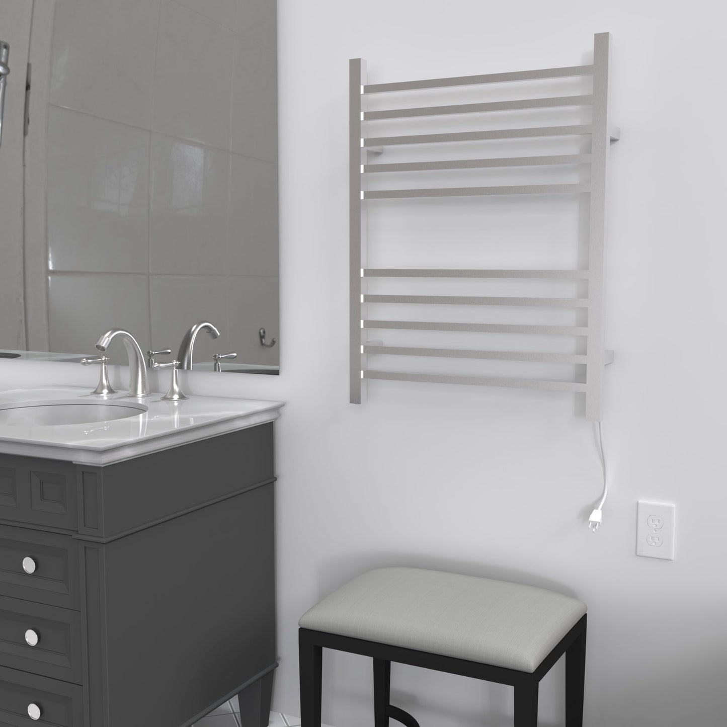 Radiant Square Hardwired + Plug-in Combo 10 Bar Towel Warmer