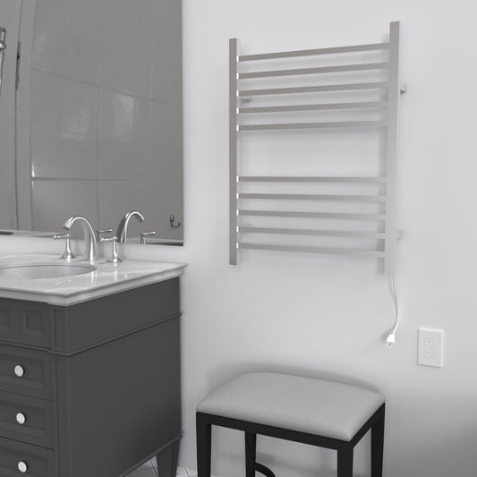 Radiant Square Hardwired + Plug-in Combo 10 Bar Towel Warmer
