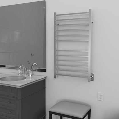 Radiant Large Square Hardwired + Plug-in Combo 12 Bar Towel Warmer