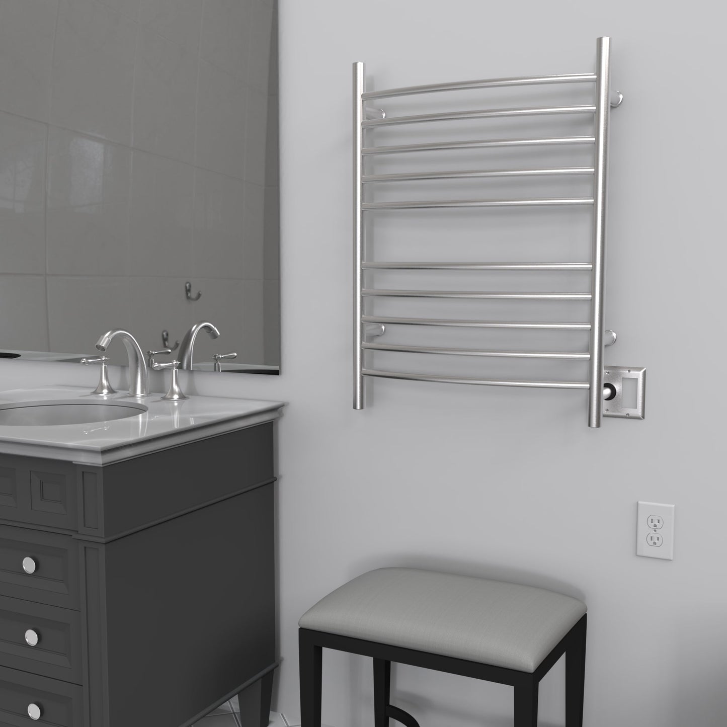 Radiant Hardwired + Plug-in Combo Curved 10 Bar Towel Warmer