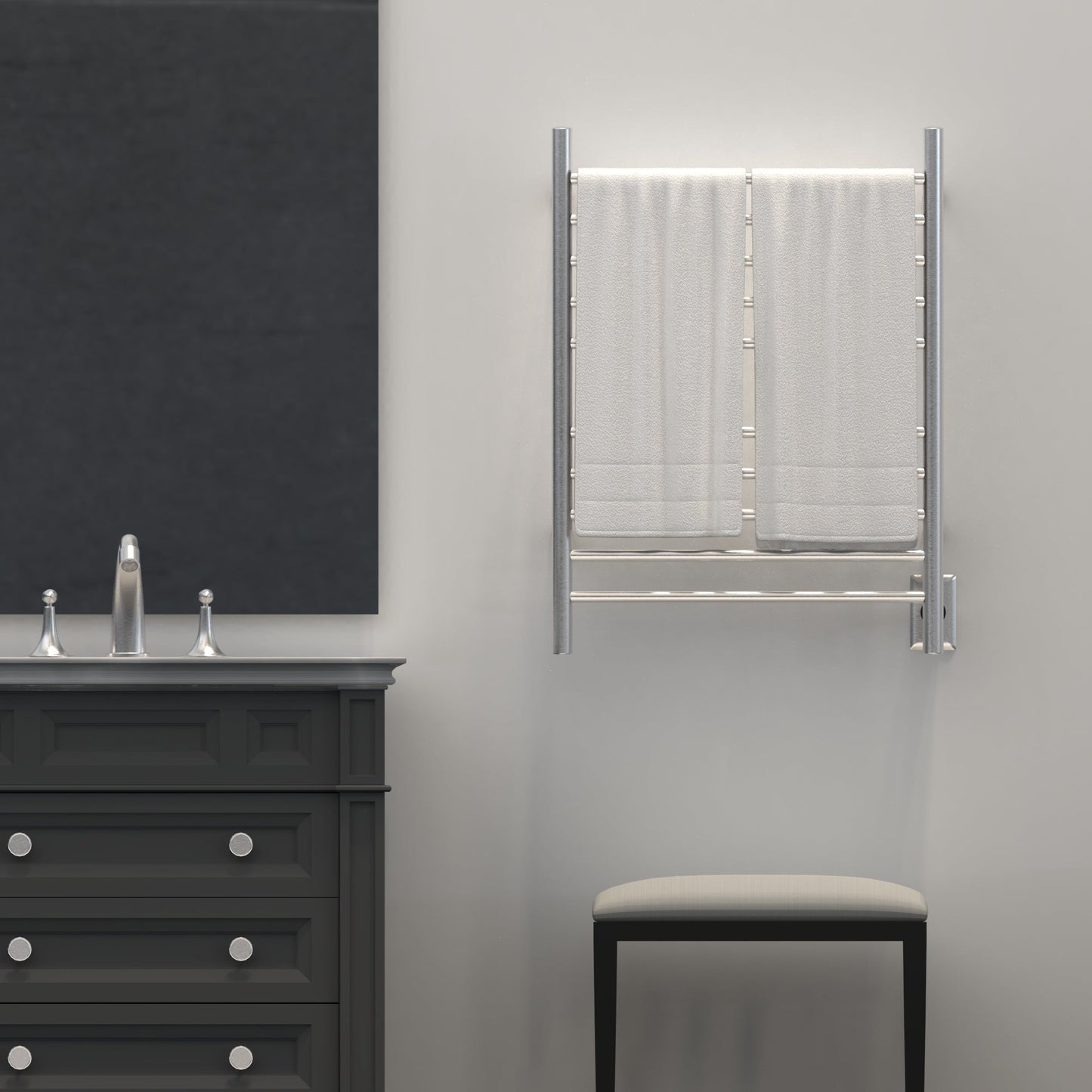 Radiant Hardwired + Plug-in Combo Straight 10 Bar Towel Warmer