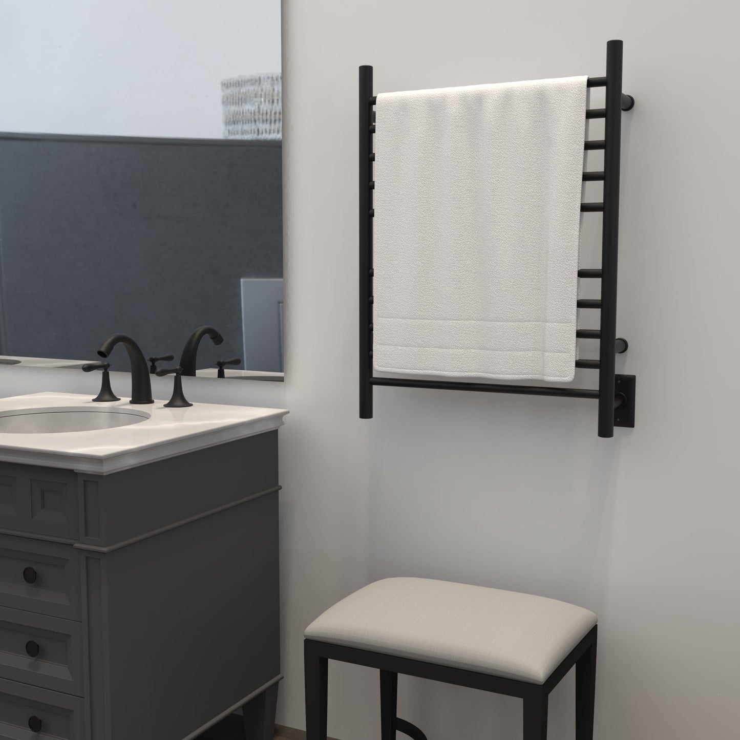 Radiant Hardwired + Plug-in Combo Straight 10 Bar Towel Warmer