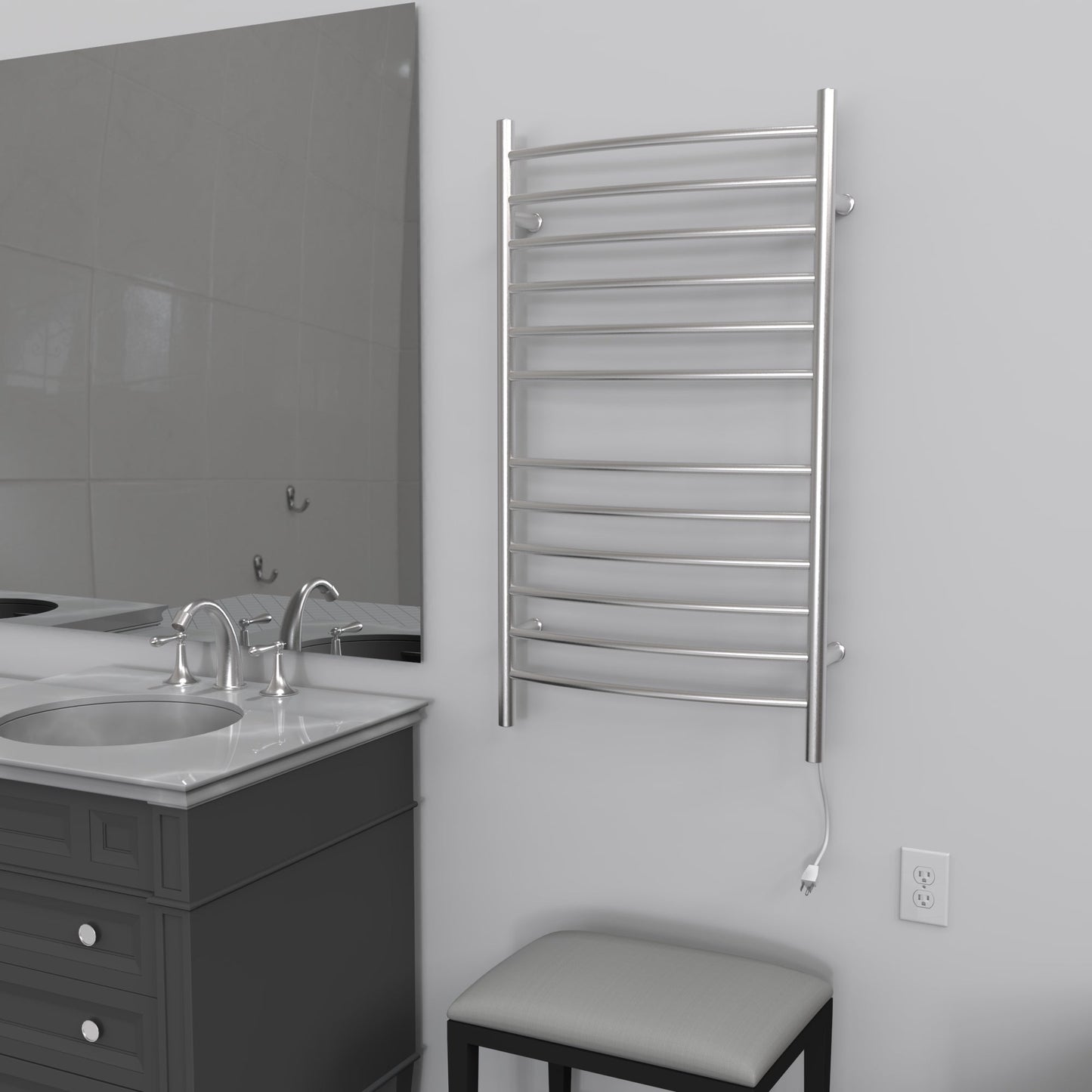 Radiant Large Hardwired + Plug-in Combo Curved 12 Bar Towel Warmer