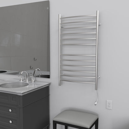 Radiant Large Hardwired + Plug-in Combo Curved 12 Bar Towel Warmer