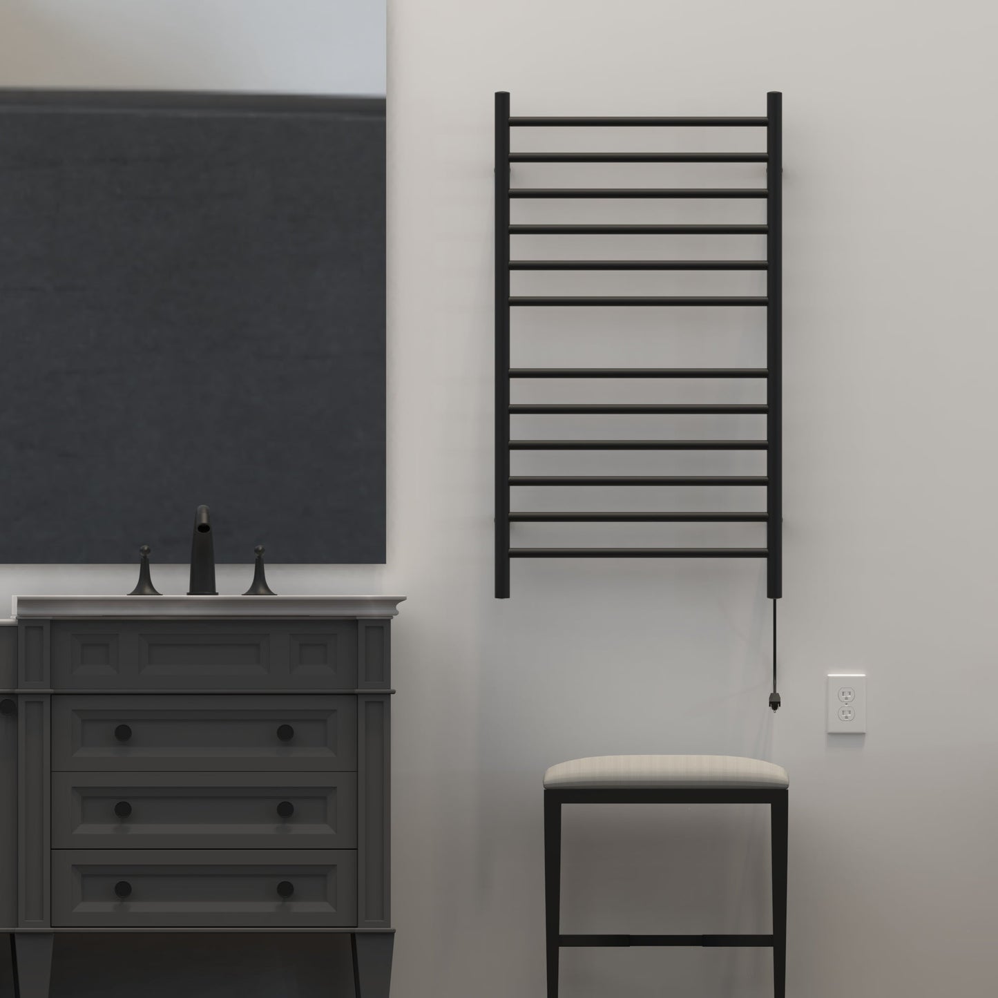 Radiant Large Hardwired + Plug-in Combo Straight 12 Bar Towel Warmer