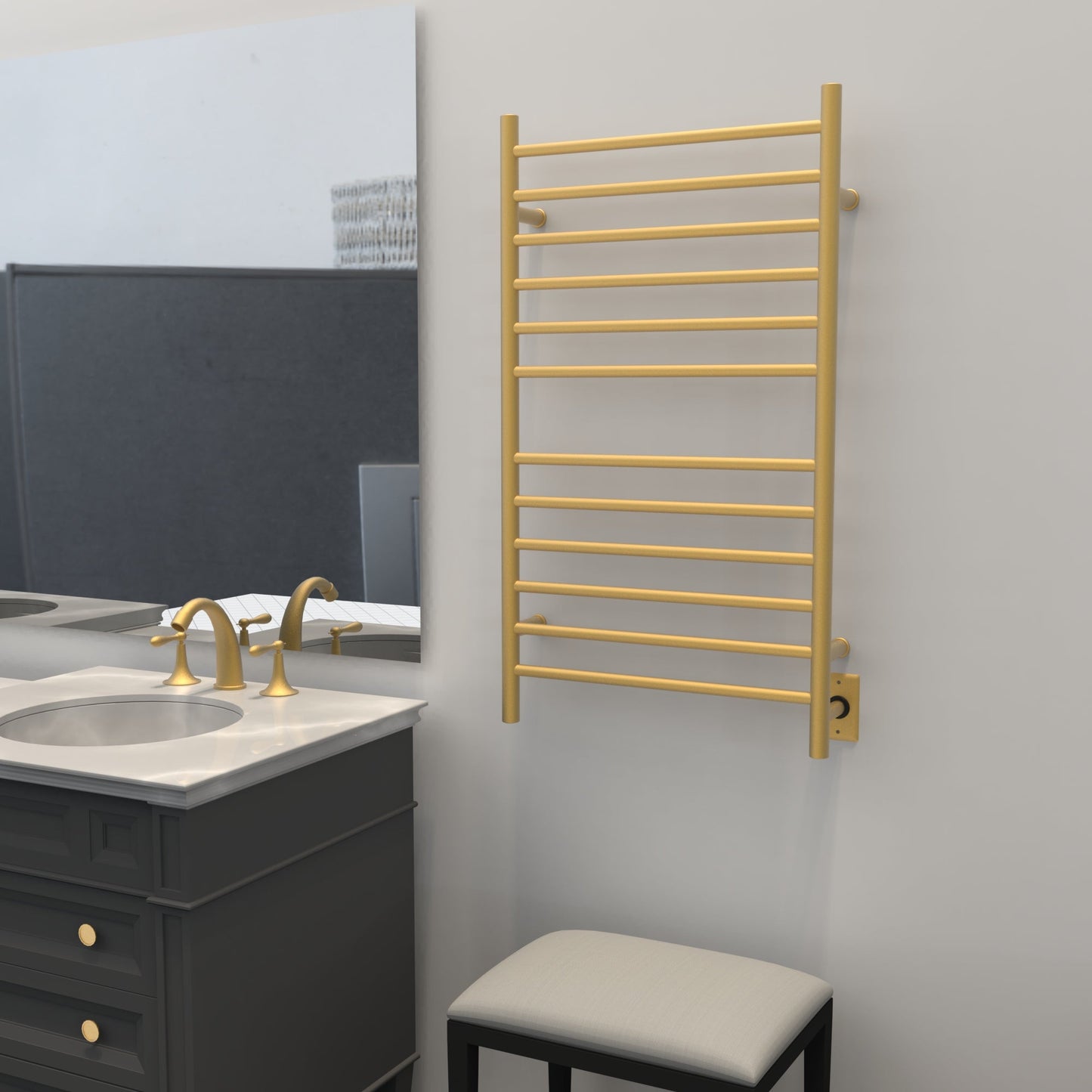 Radiant Large Hardwired + Plug-in Combo Straight 12 Bar Towel Warmer