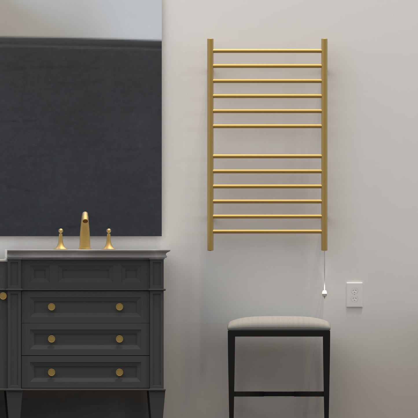 Radiant Large Hardwired + Plug-in Combo Straight 12 Bar Towel Warmer