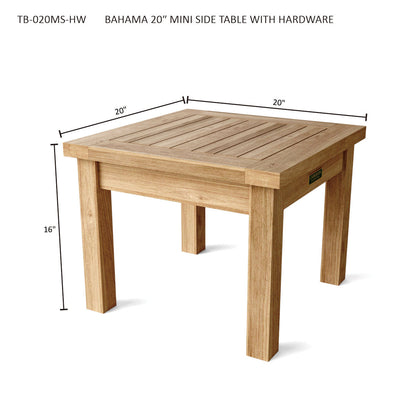 Bahama 20" Mini Side Table With Hardware