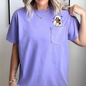Reading Ghost, Cat, Funny, Halloween, Book, Library, Pocket, Comfort Colors Pocket T-Shirt