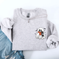 Reading Ghost, Cat, Funny, Halloween, Book, Library, Pocket Sweatshirt