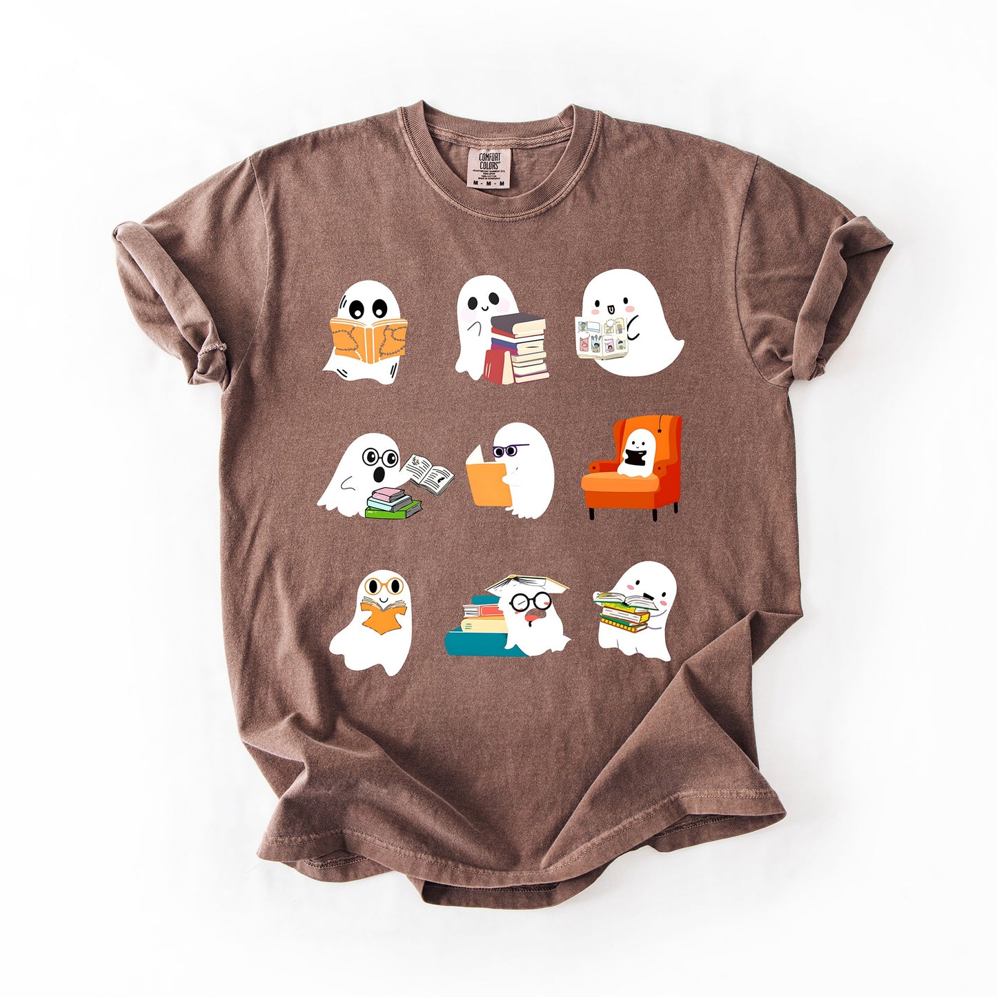 Reading Ghosts, Halloween, Library, Books, Comfort Colors T-Shirt