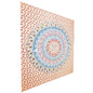 Decorative pillow with a circular pattern on a floral background