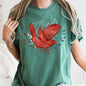 Red Bird, Folk Art, Scandinavian, Winter, Christmas, Comfort Colors Tshirt