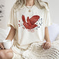 Red Bird, Folk Art, Scandinavian, Winter, Christmas, Comfort Colors Tshirt