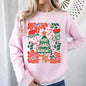 Red Merry and Bright, Candy Cane, Tree, Merry Christmas, Flowers, Floral Sweatshirt